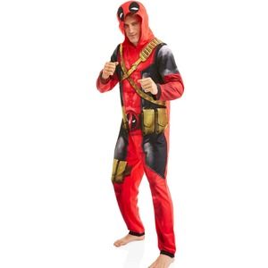 Deadpool union suit onesies xl nwt Halloween adult suit